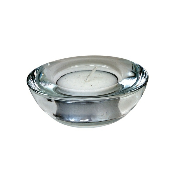 Genware Glass Round Tealight Holder 75mm Dia - SKU: TLH7
