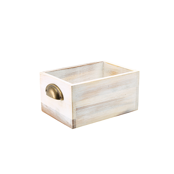 White Wash Acacia Wood Display Drawer 21.5 x 15 x 11cm - SKU: WDD-2115W