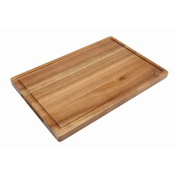 Genware Acacia Wood Serving Board 34 x 22 x 2cm - SKU: WSB3422